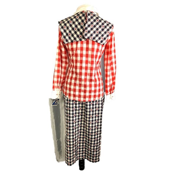 Vintage 70s Handmade Novelty Apples Gingham Set Deadstock JH Shirt Cottagecore - Picture 6 of 16